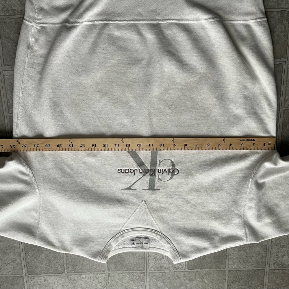 Calvin Klein Jeans Crewneck Sweatshirt Womens M White Vintage 90s Embroidered - Picture 5 of 10
